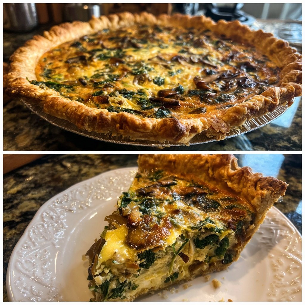 Sunday Spinach Mushroom Quiche