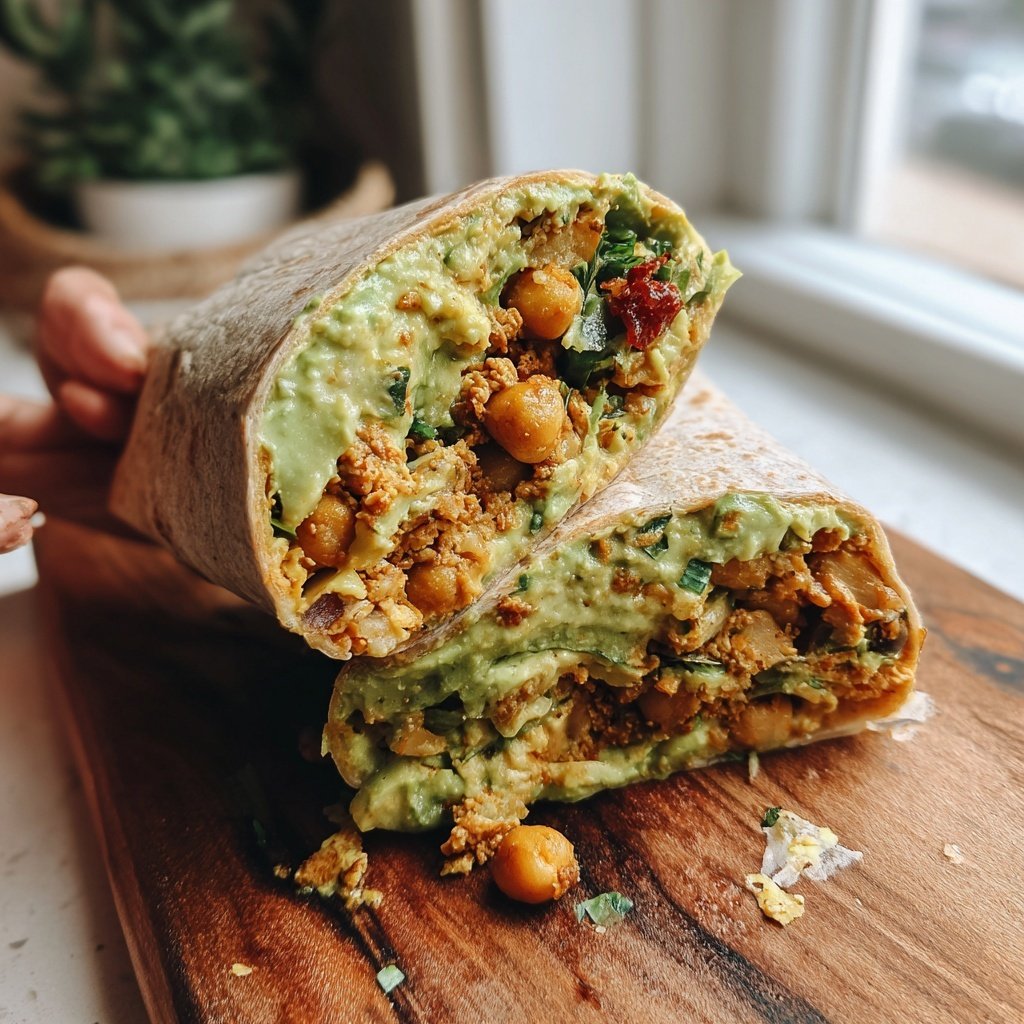 Healthy Lunch Chickpea Avocado Wrap