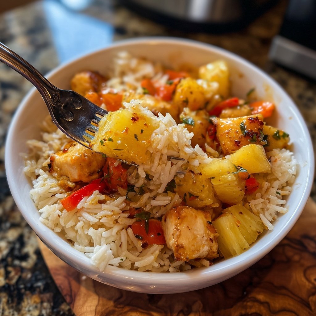 Sweet Pineapple Chicken Rice Bowl