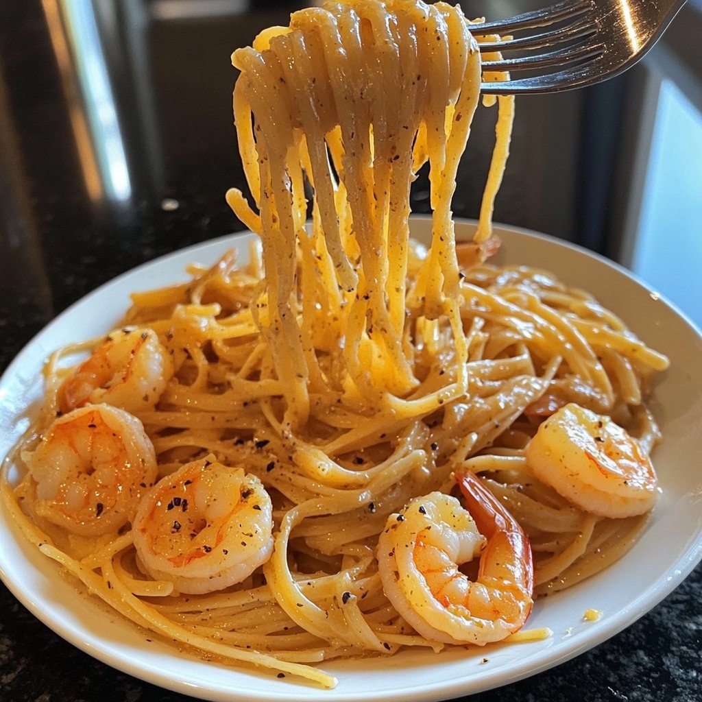 15-Minute Garlic Shrimp Pasta